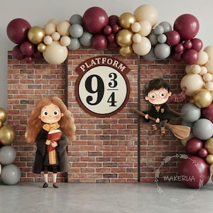 Decorazione personalizzata per feste di compleanno con mago, accessorio magico, ritaglio, biblioteca, treno, scuola, adesivo, decorazione per la prima volta, baby shower, adesivo da parete, personaggio 2026