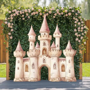 Decoraciones de castillo de princesa, tema de cuento de hadas mágico para cumpleaños, fiesta, evento, recorte, utilería, telón de fondo, torre, carruaje, idea para niños, baby shower, decoración para niñas