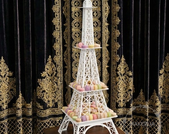 Eiffel Tower Display 2-10ft for Cake French Macarons Cupcake Dessert Sweet Candy Cart Stand Birthday Wedding Tiers Table Paris Party Decor