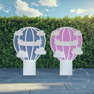 Hot Air Balloon Decoration Boy Girl Nursery Baby Shower Christening Birthday Party Photo Booth Props Moon Pastel Pink Blue Backdrop Decor