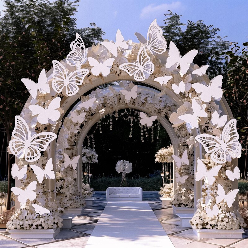 Elegant Butterfly Wedding Stage Decoration for Unforgettable Moments
