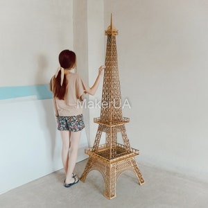 Gran centro de mesa de la Torre Eiffel, regalo de cumpleaños para bodas, hogar, escultura de madera, estatua de corazón de amor, decoración de París, arco de utilería para fiesta