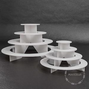 Candy Bar Stand voor Dessert Tafel Display Riser Witte Taart Bruiloft Verjaardag Babyshower Ronde 4 Tier Houten Acryl Buffet Custom Decor