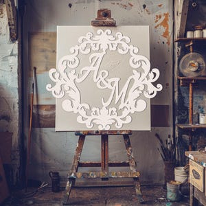 Iniciais Monograma Sinal Nome Letras Logotipo Arco de Casamento Cenário Pendurado na Parede Cerimônia de Casamento Coração Vine Top Decorações Personalizadas