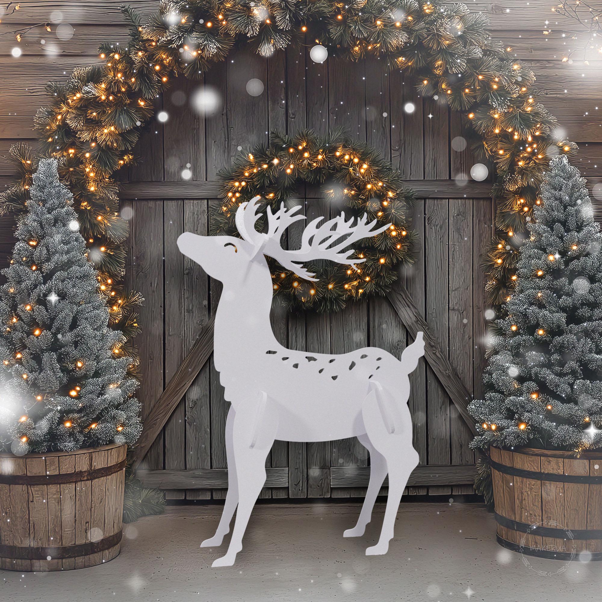 Outdoor reindeer decorations discount