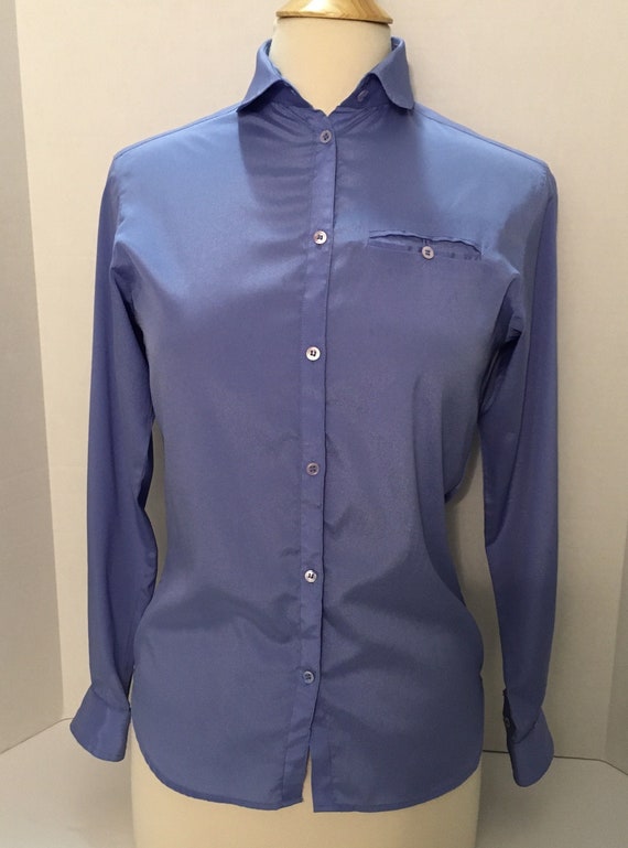 Vintage Liz Claiborne Periwinkle Long-Sleeved Blou