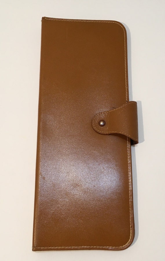 Vintage Genuine Leather Necktie Travel Case Mid Ce