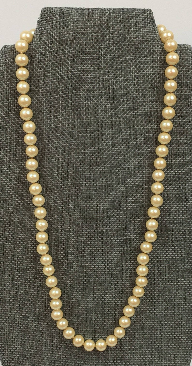 Vintage Knotted Faux Pearl 21 Necklace | Etsy