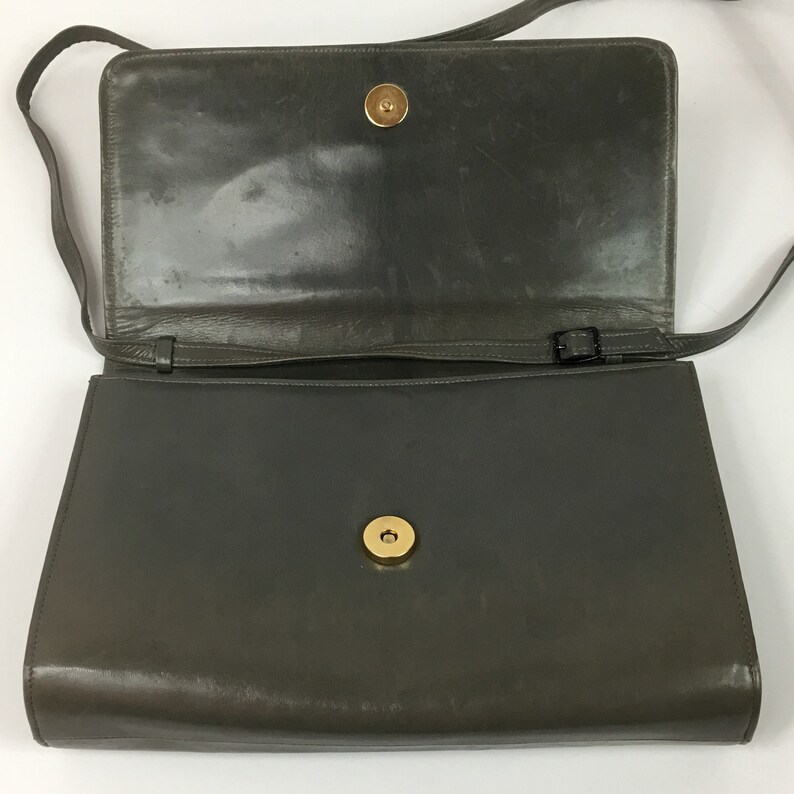 Vintage 1950s-1960s Rayne Gray Calf Leather Shoulder Bag Made | Etsy