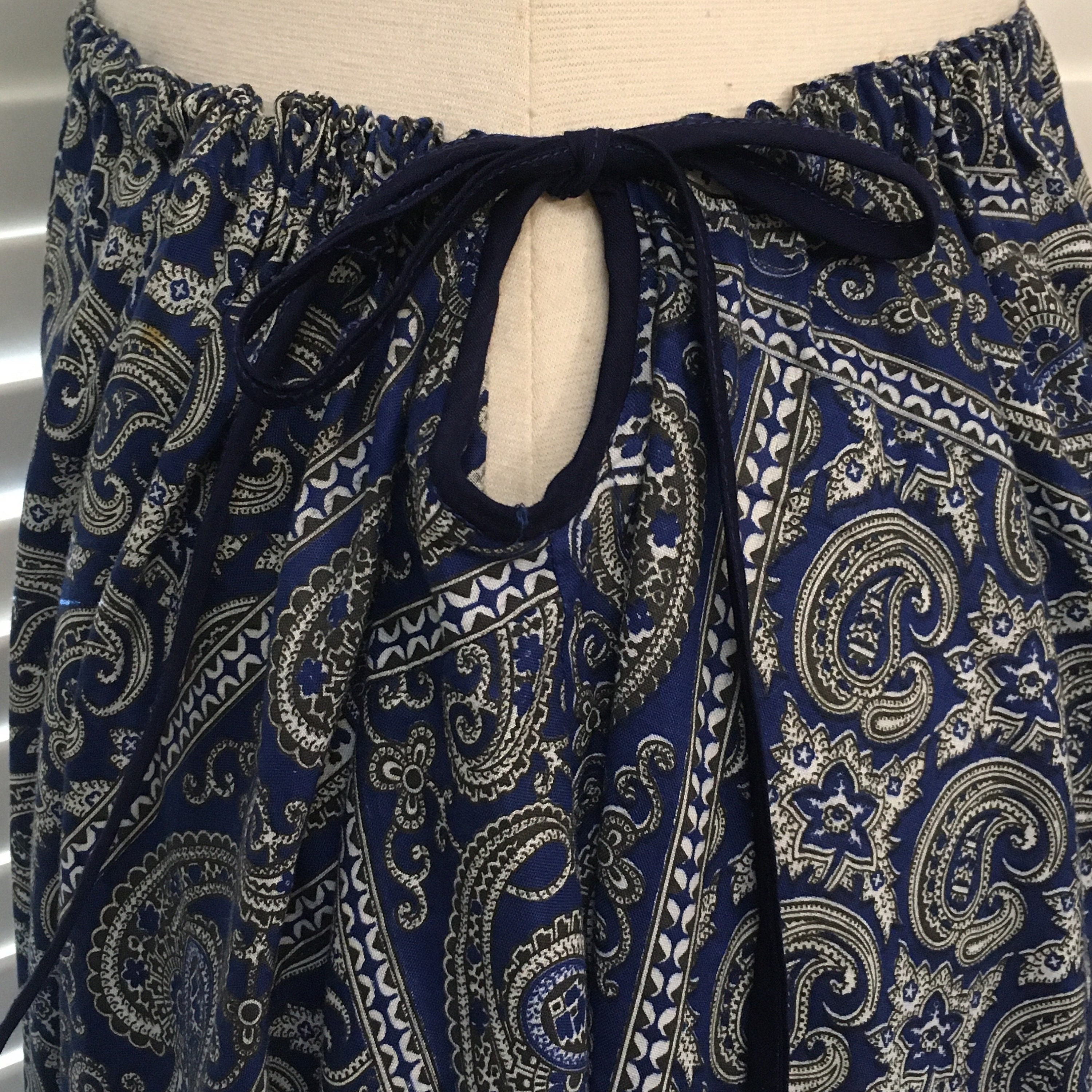 Vintage 1980s Opus 1 by Diana Extra Long Navy Paisley Flounced - Etsy