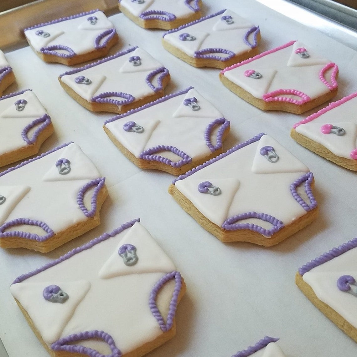 Baby Shower Diapers Decorated Cookies 1 Dozen 12 Etsy