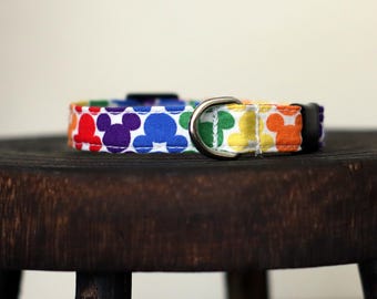 rainbow cat collar, cute collar for cat, breakaway pride collar for cats, adjustable safety collar, gift for cat mom, for lgbtq pets