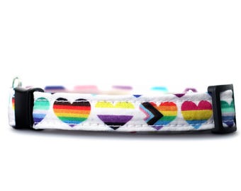 Collar para gato con diseño de corazón LGBTQIA+, regalo para gatitos amantes de los corazones.