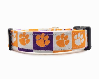 Tiger Pride Checkers Pet Collar