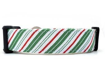 Holiday Festive Stripes Pet Collar