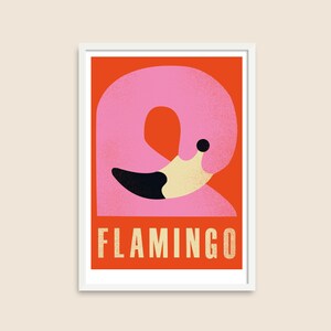 Animal Poster A3 Flamingo image 1