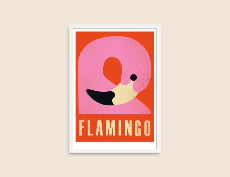 Animal Poster A3 Flamingo image 1