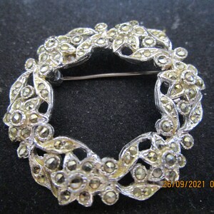 vintage marcasite wreath brooch
