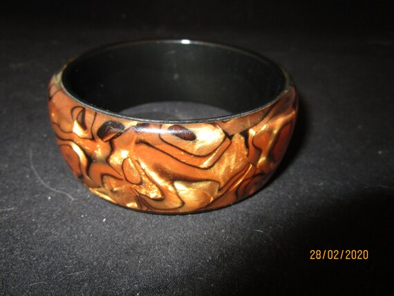 Bronze/black perspex bangle - image 1