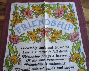 Vintage tea towel 'Friendship'