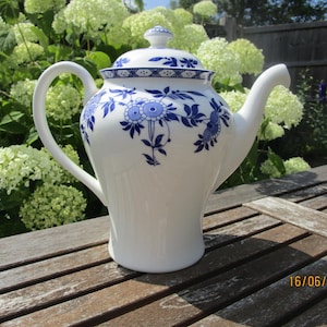 Minton blue delft teapot coffee pot