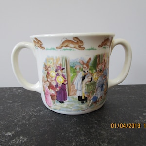 vintage Royal Doulton Bunnykins christening baby mug