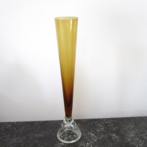 tall bubble vase amber