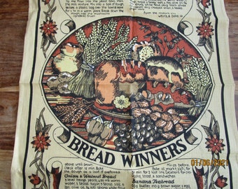 Vintage tea towel 'Bread winners'
