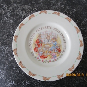 Royal Doulton Bunnykins Christening plate