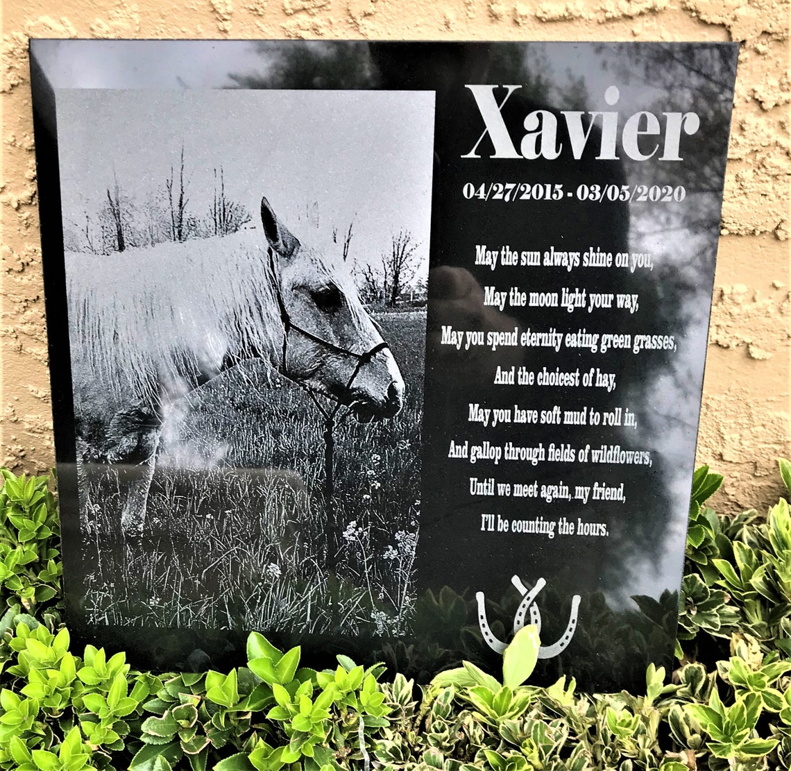 Horse Memorial Custom Designed and Engraved Stone Pet Horse Etsy