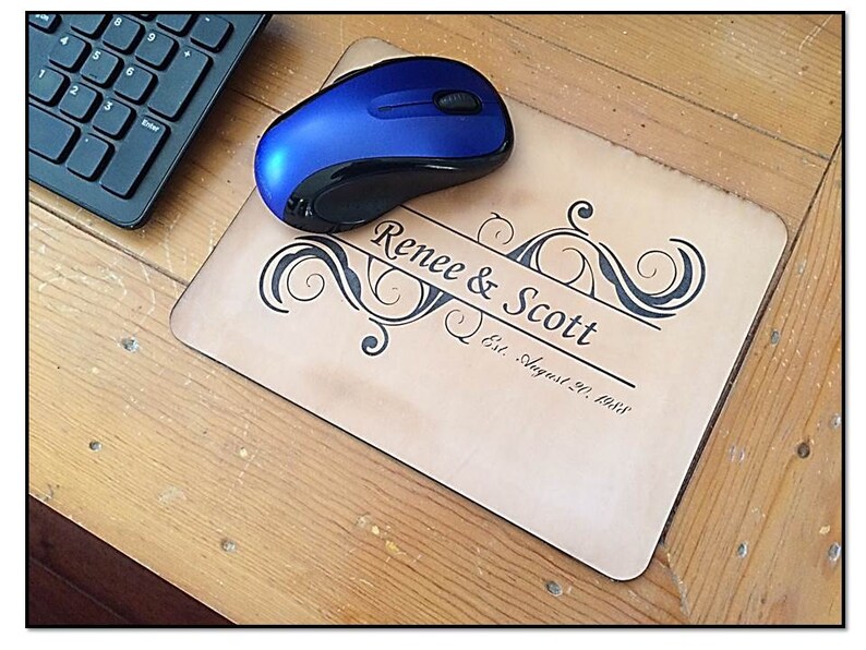 Personalized Leather 7x9 Inch Mouse Pad Custom Mouse Pad Etsy