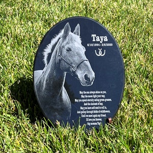 Equestrian Horse Barn Marker Plaques, Horse Memorial Custom Designed and Engraved Stone, Pet Horse Stone Marker, Lasting Memorial Stone