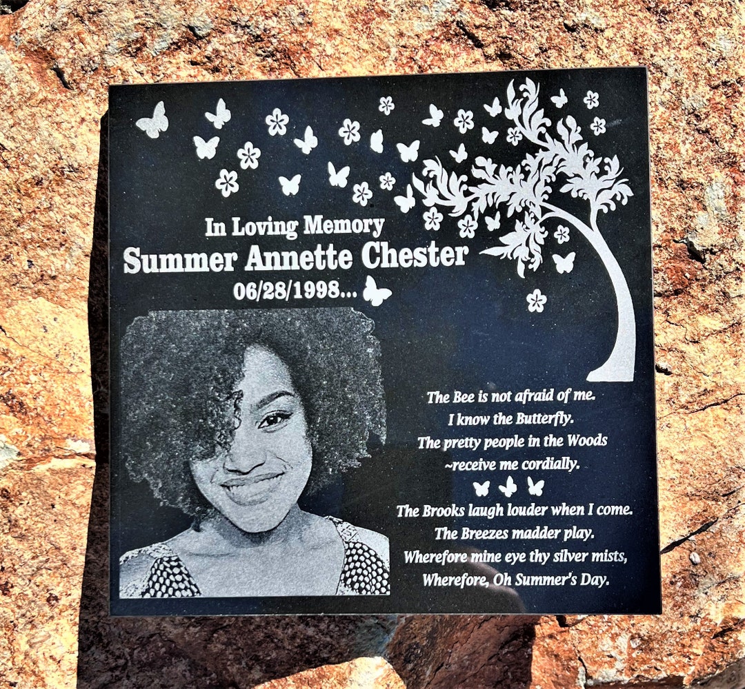 Personalized Garden Plaque, Custom Designed and Engraved Stone Memorial ...