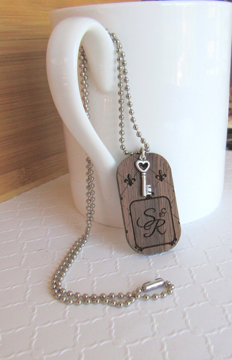 Fleur De Lis Mens or Womens Dog Tag Necklace Personalized Etsy