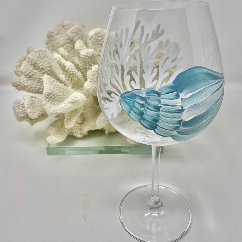 Shells Stemless GlassesHand Painted Wine Glasses Beach Etsy