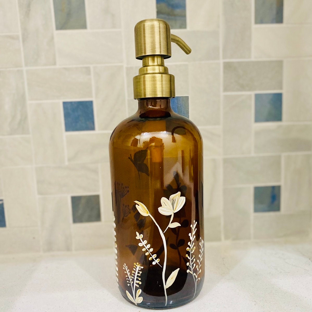 Hotel Balfour Glass Liquid Soap Pump Dispenser Apothecary Dr