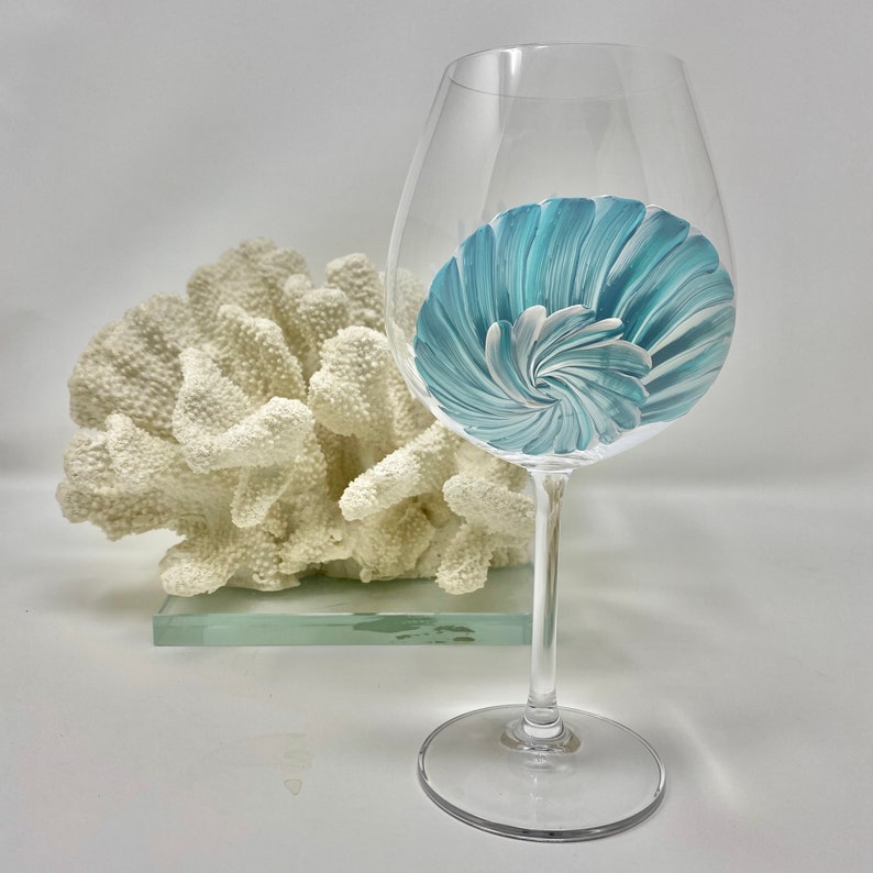 Shells Stemless GlassesHand Painted Wine Glasses Beach Etsy