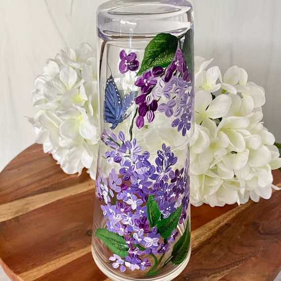 2 With Set Lilac Tumbler Etsy Norway Bedside Carafe Water Carafe - Piece