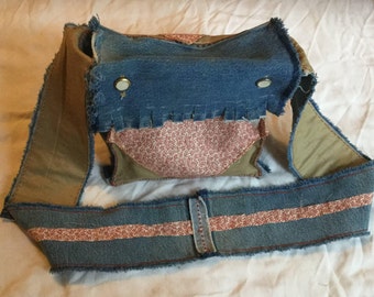 Unique handstitched raggedy pocketbook