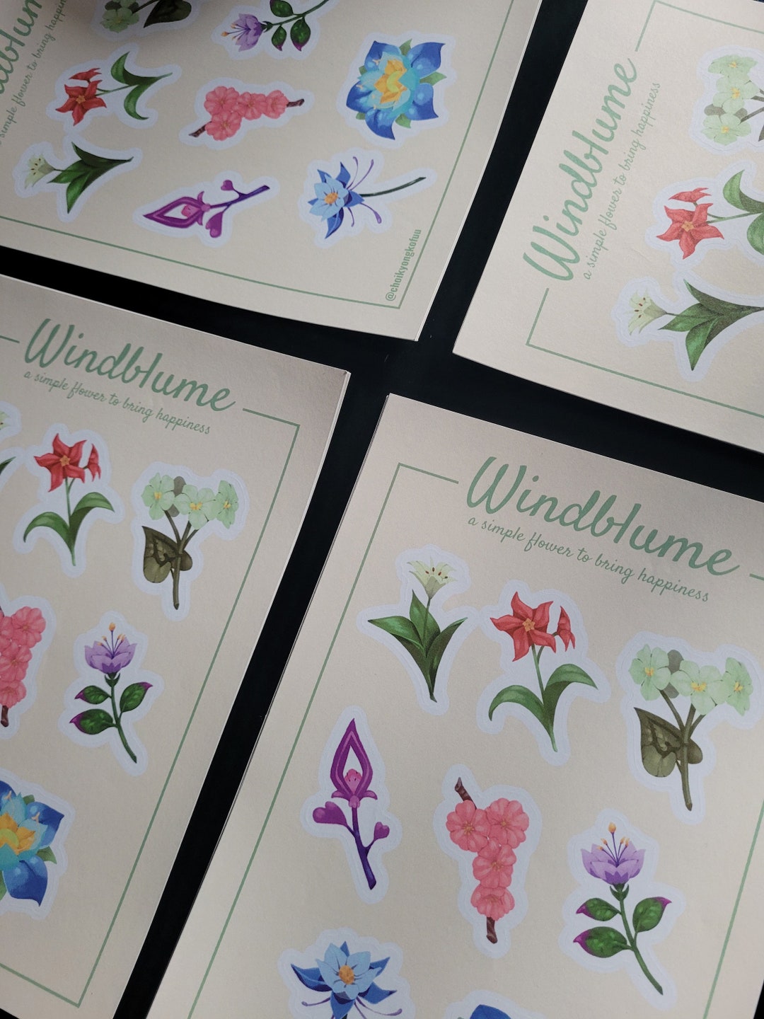 Genshin Impact windblume Flower Sticker Sheets Etsy