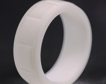 Silikon Ehering Weiß 8mm - Unisex Aktiver Lebensstil Ring - White Box Design