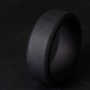 8mm Black Silicone Wedding Band - Unisex Active Lifestyle Ring