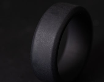 Fede nuziale in silicone nero da 8 mm - Anello unisex per stile di vita attivo