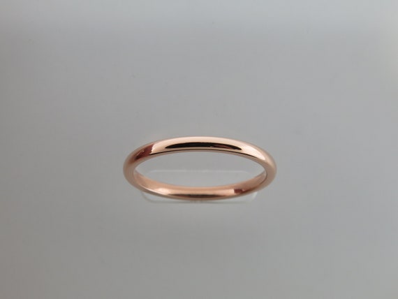 2mm Tungsten Band 2mm 14K Rose Gold Tungsten Band with Flat Edge and Custom Laser Engraving INSIDEOUTSIDE Ring