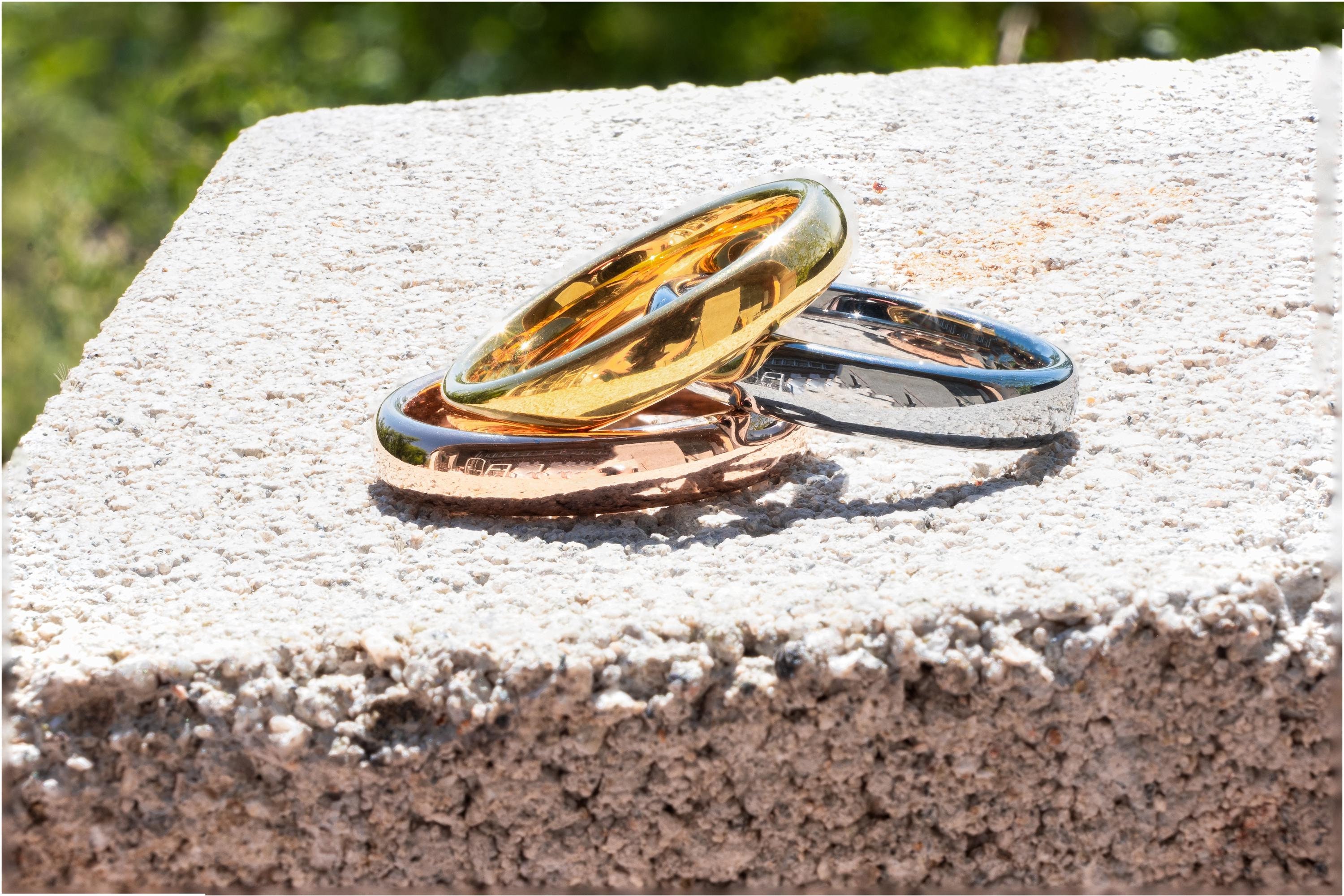 Anelli In Tungsteno Oro Rosa - Fedi Nuziali E Fidanzamento 2mm, 4mm, 6mm - Foto 4