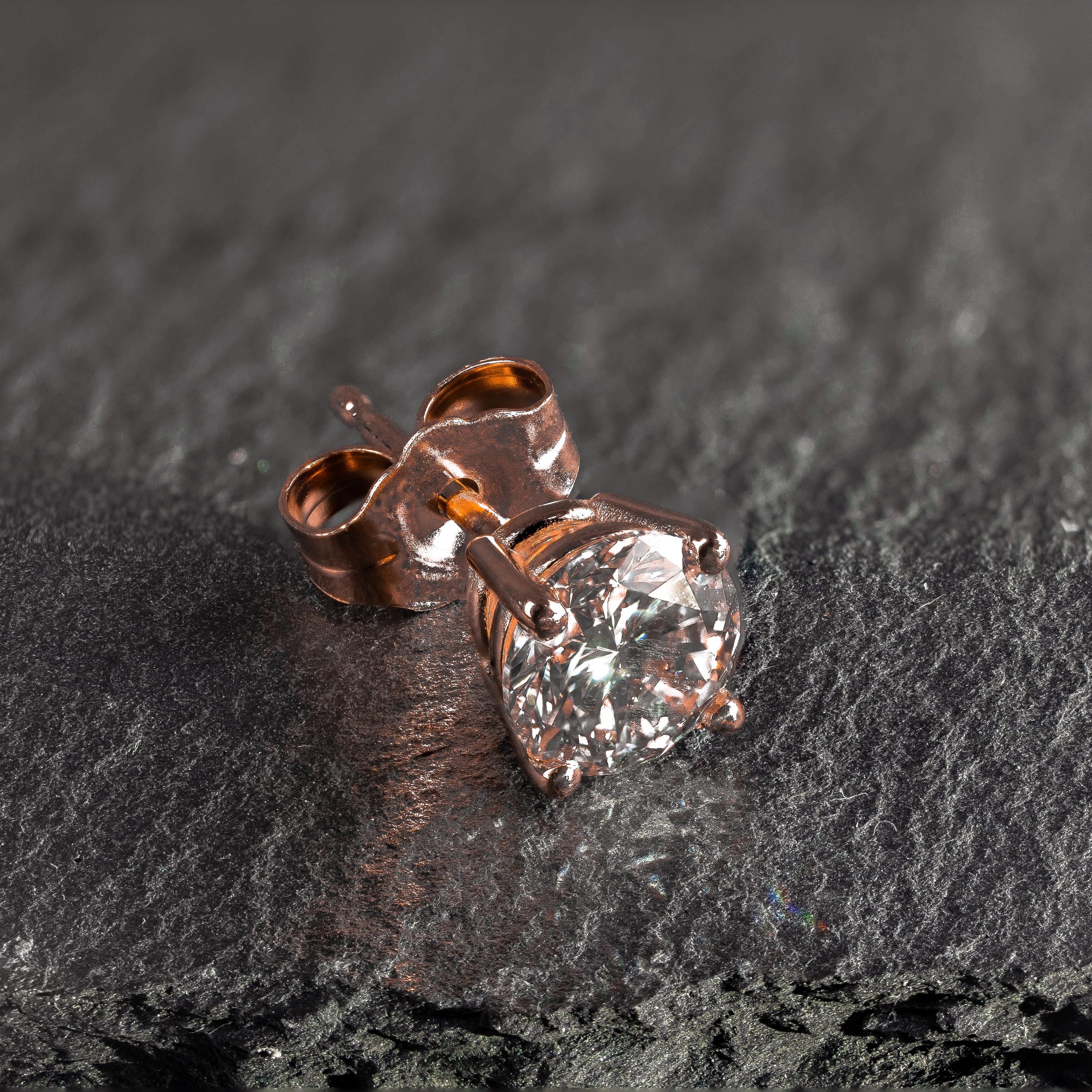 14k Gold Diamond Stud Earrings