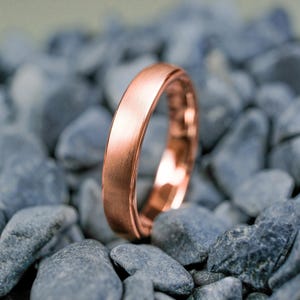 4mm Brushed Rose Gold Tungsten Wedding Band – Unisex Customizable Ring