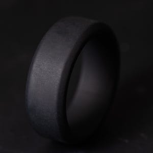 8mm Black Silicone Wedding Band - Unisex Active Lifestyle Ring