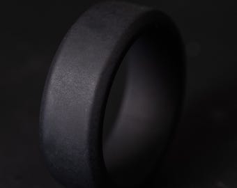 8mm Black Silicone Wedding Band - Unisex Active Lifestyle Ring