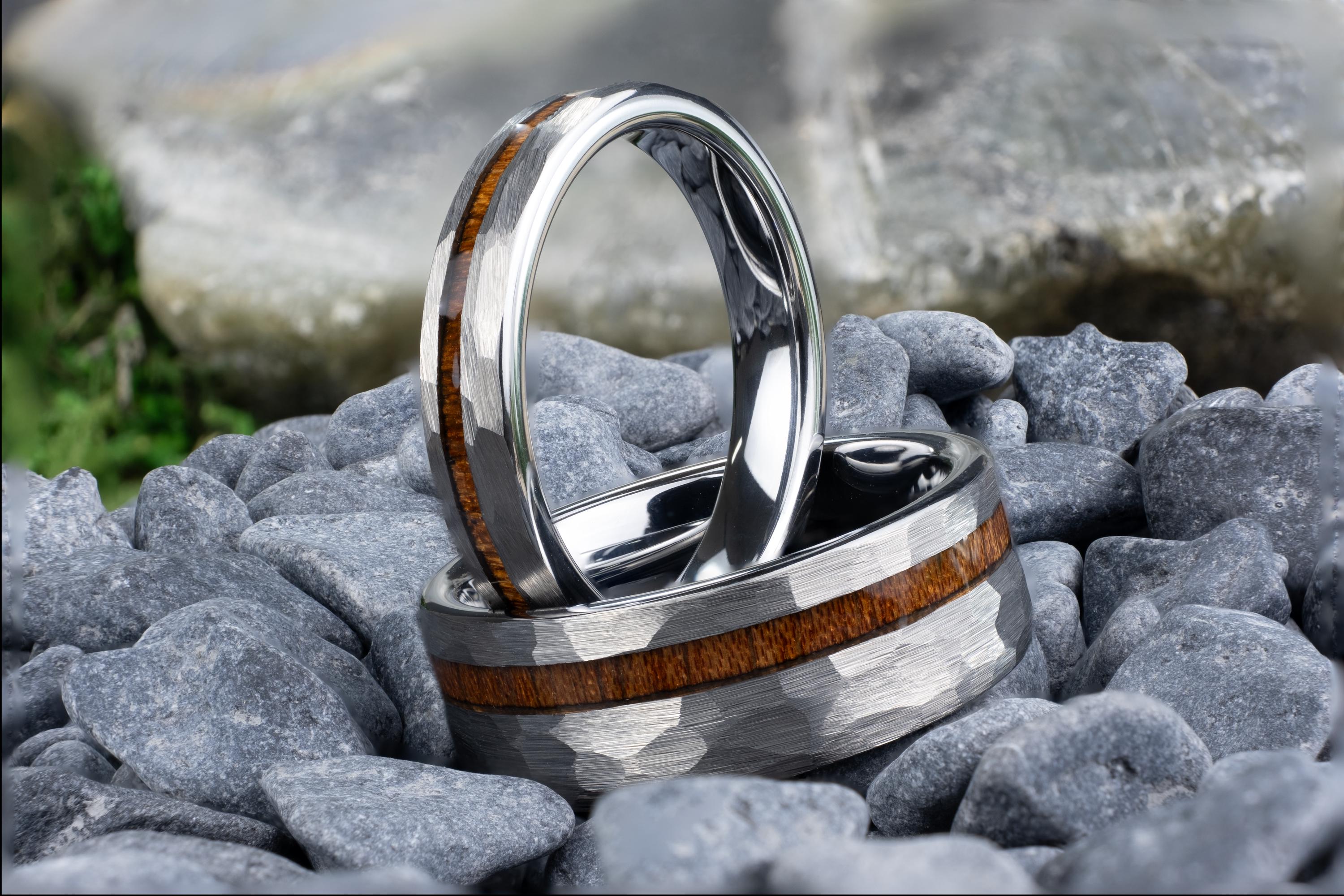 TUTISS Anelli In Tungsteno Argento/Oro - Larghezze 3-10 Mm, Unisex, Fedi Nuziali Moderne, Lucide E Ipoallergeniche
